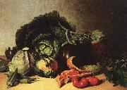 James Peale Still Life Balsam Apple and Vegetables oil painting